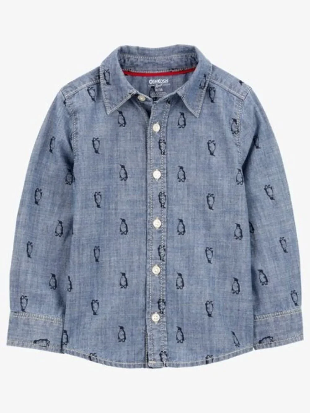 OshKosh Penguin Print Cotton Button-Front Shirt